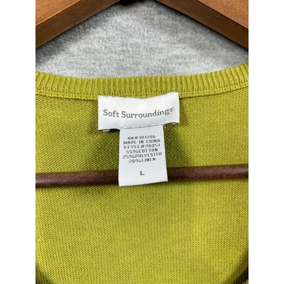 Soft Surroundings Beaded Cardigan Sweater L 3/4 Sleeve Snap Front - Picture 2 of 5